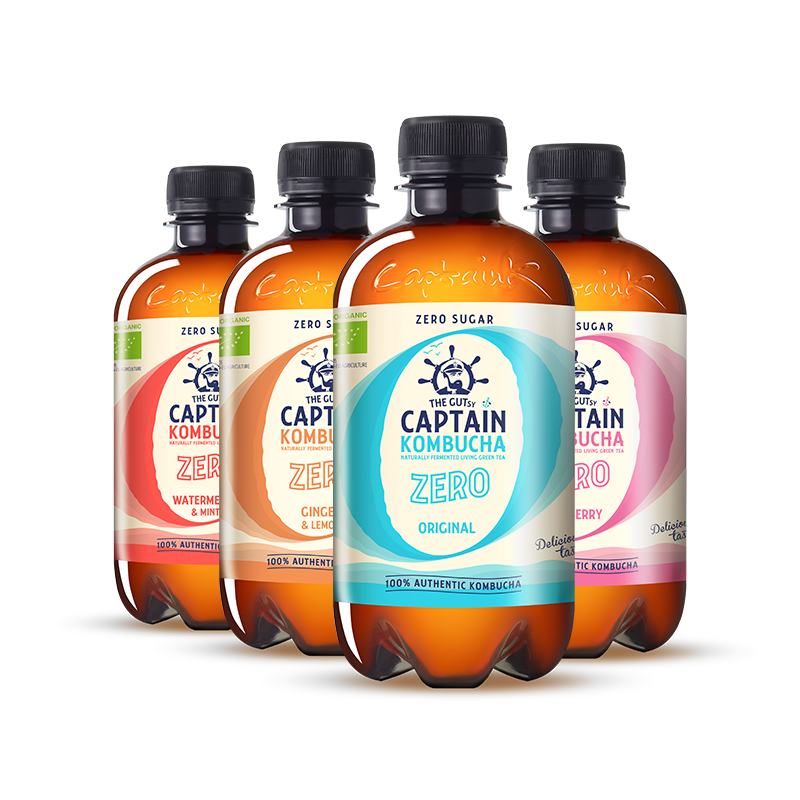 GUTsy Captain Kombucha Zero - Zestaw próbny 4 x 400ml